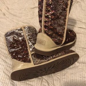 Champagne/ Silver sequin Ugg boots